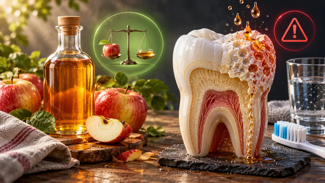 Vinaigre de cidre : bienfaits modestes, inconvénients réels pour les dents