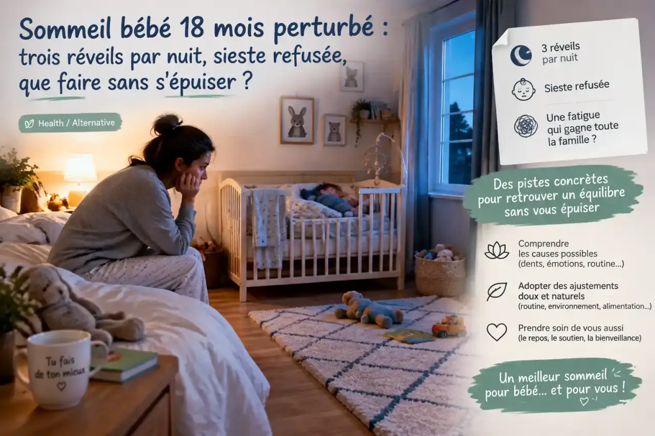 Sommeil bébé 18 mois perturbé : trois réveils par nuit, sieste refusée, que faire sans s'épuiser ?