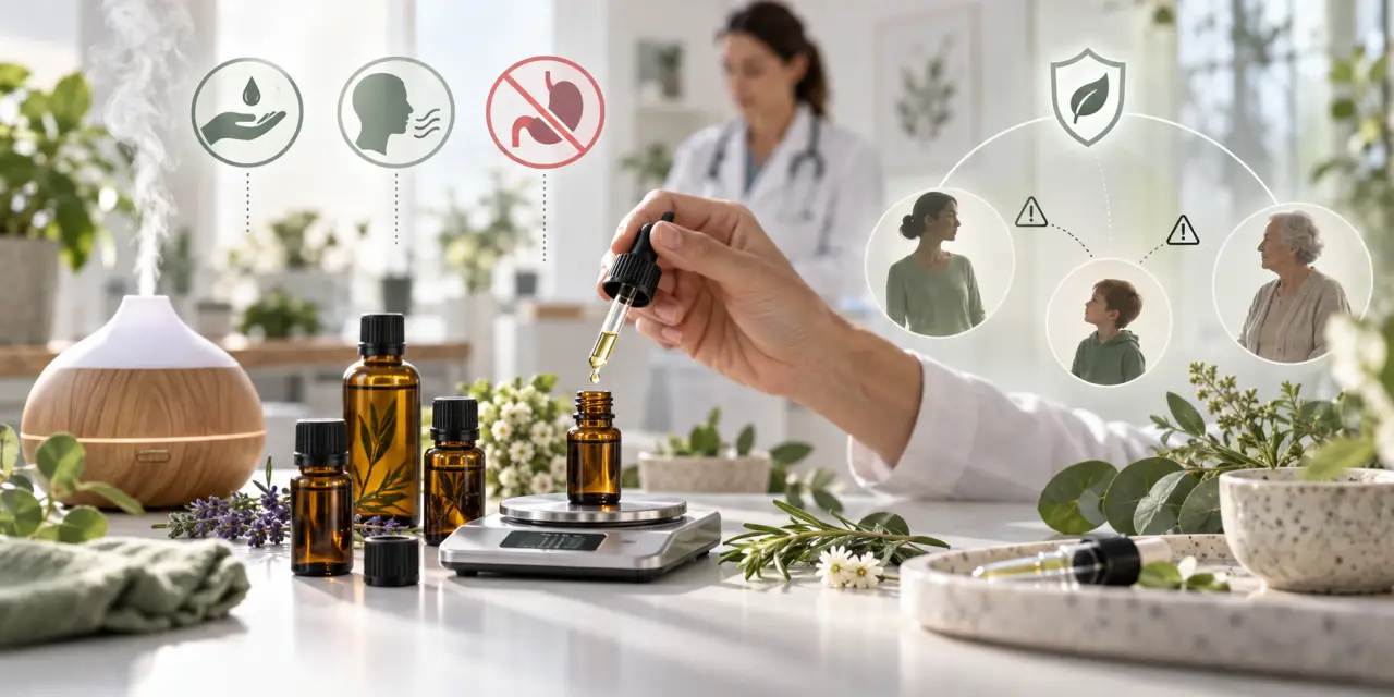 Les huiles essentielles sont dangereuses selon la dose, la voie d’exposition et la personne