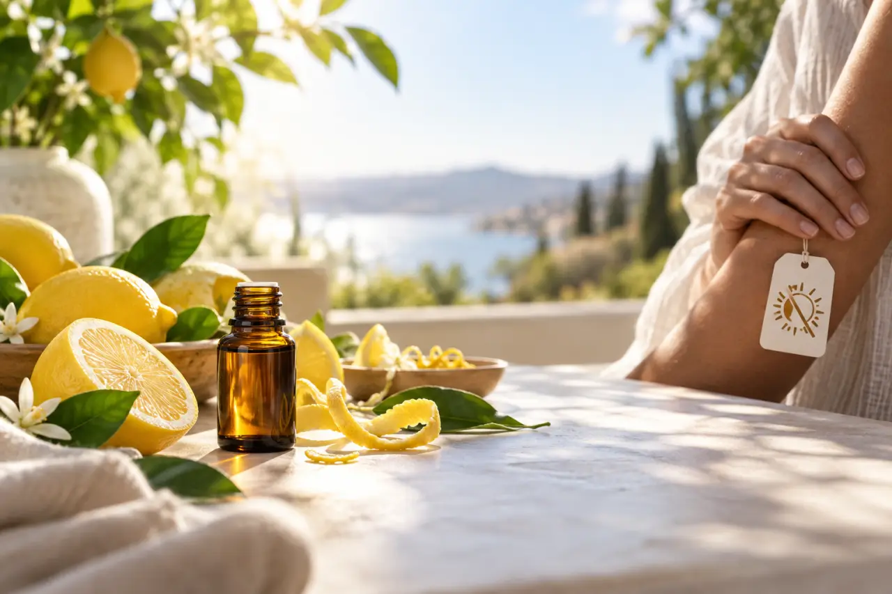 Huile essentielle de citron : fraîcheur au quotidien, photosensibilisation sur la peau