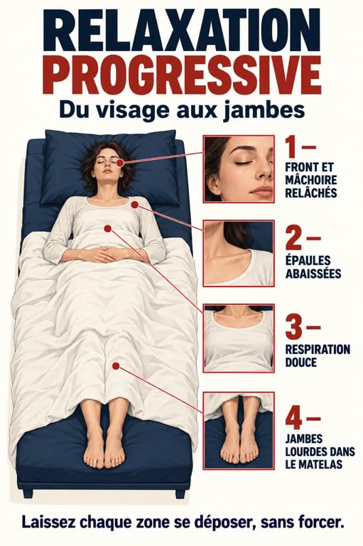 Comment s'endormir en 10 secondes : étapes de relaxation progressive au lit